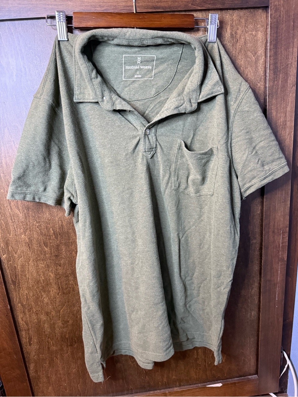Mutual Wear Olive Green Men’s Polo with Chest Pocket